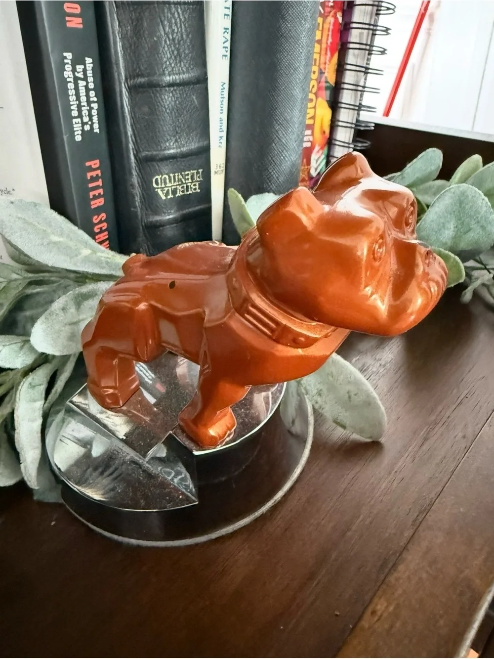Bronze Dog Bulldog Figurine - office Paperweight Accent